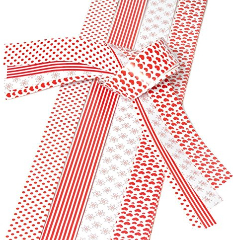 Flechtstreifen Fröbelsterne - Papierstreifen 36 Streifen 25 mm breit 332502 rot / weiß