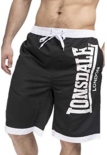 Lonsdale London Clennel Uomo Bermuda Nero XL 100% Poliestere