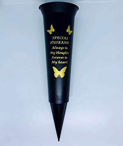 Special Husband Verse Graveside Memorial Grave Spiked Flower Vase by David Fischhoff