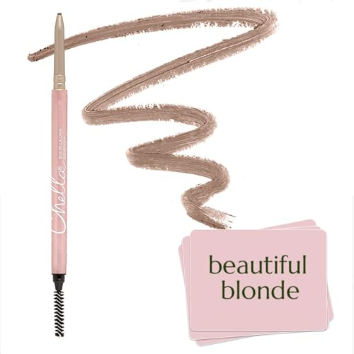 Chella Eyebrow Pencil, Long-Wear Definer with Precise Tip (Blonde)