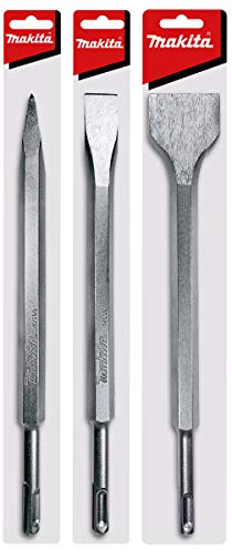 Makita 3 Piece - SDS-Plus Chisel & Point Bit Set for SDS+ Rotary Hammers - Aggressive Demolition for Concrete & Tile