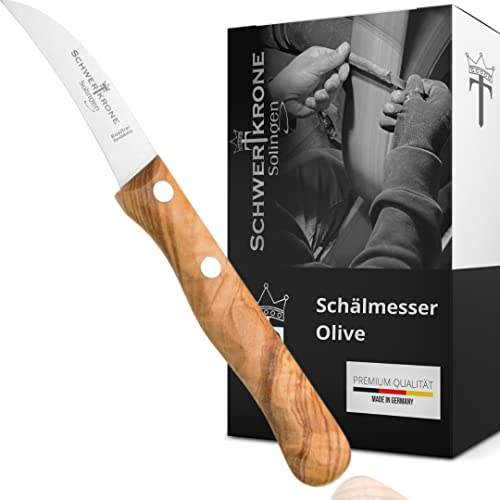 Solingen Germany - Coltello per verdure, pelapatate, in legno, 15,5 curvo, inossidabile.