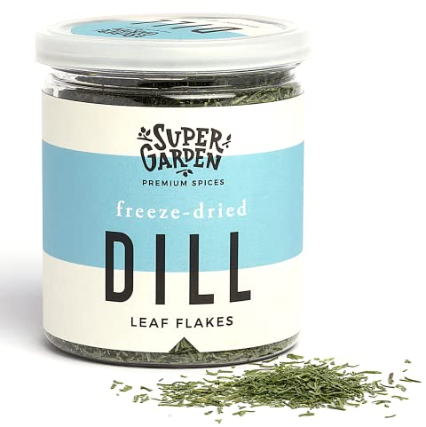 Super Garden Gefriergetrockneter Dillspitzen - 100% Reines & Natürliches Gewürz aus Europa - Ohne Zusatzstoffe, Lang Haltbar - Würzig-Frischer Geschmack für Diverse Gerichte - 20g