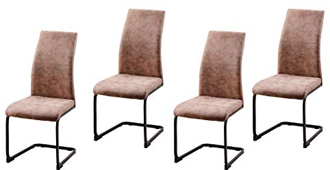 HTI-Line Schwingstuhl SallyP Braun 4er Freischwinger Besucherstuhl