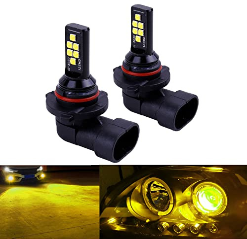 SOCAL-LED LIGHTING 2x HB4 9006 Bombilla de luz antiniebla LED Advanced 3030 SMD Lámpara DRL de circulación diurna colorida brillante, amarillo dorado