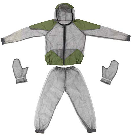 LIXADA Costume Anti-Moustique extérieur Pêche Insecte Apiculture Combinaison de Protection Maille Ultra Legere Portable Combinaison de Bee Anti Moustiques Insectifuge Maille Chemise Gants Pantalon