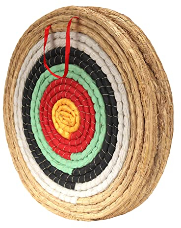 AUVIM Zielscheibe Bogenschießen Handgefertigtes Strohbogenziel für Recurvebogen Compoundbogen oder Langbogen 20Zoll Traditionelles Bogenpfeilziel für Kinder Jugend Erwachsene (Green 3 Layers)