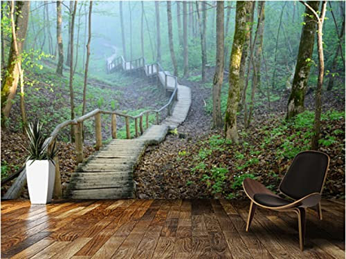 ZHEN WALLPAPER Benutzerdefinierte natürliche Tapete, Foggy Forest Stairway, moderne 3D-Tapete für Wohnzimmer, Schlafzimmer, Restaurant, Wand, wasserdichte Tapete * 150 cm x 105 cm (59,1 x 41,3 Zoll)