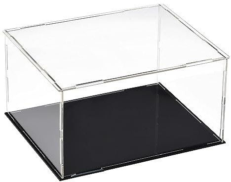 TOP-VIGOR Vitrine Transparente en Acrylique – 20 x 15 x 10cm Boîte De Protection Anti-Poussière À Assembler – Cube D’Exposition pour Figurines Jouets Objets De Collection Rangement Maison