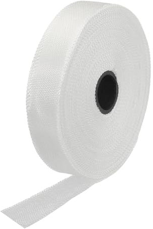 sourcing map Fiberglass Tape E Glass Fiber Fiberglass Mesh Glass Fiber Mesh Woven Fiberglass Fabrics Insulation Tape 50m(55 Yard) x15mmx0.1mm for Reinforcement Repair