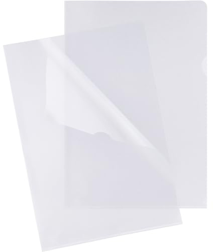 Grafoplás | Boîte de 100 Dossiers avec ongle | Polypropylène de qualité extra plus | Plastique transparent en verre | Ouverture supérieure et latérale | Taille Folio | Parfait pour protéger les