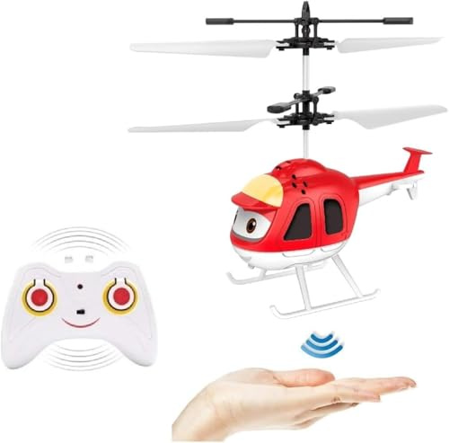 Generico Hélicoptère Télécommandé Infrarouge Avec Lumière LED - Mini RC Double Gyroscope Pour Enfants - Intérieur et Extérieur, Couleurs
