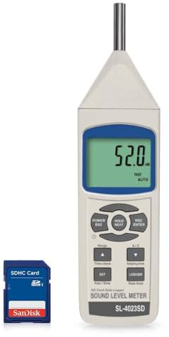 *Spedizione in 1 giorno*Fonometro digitale portatile per la misurazione del volume del rumore, controllo della qualità del suono | Misuratore di rumore acustico per laboratori | Modello: SL-4023SD