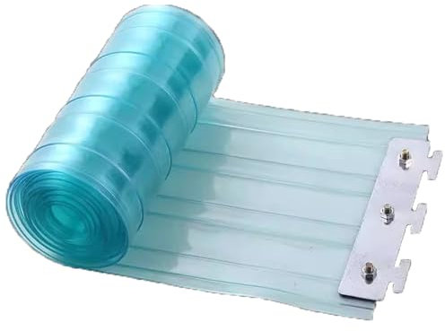 WXQTM PVC-Türvorhang Aus Kunststoff Wärmedämmung Vorhang Transparent Wasserdicht Gefrierraum PVC-Streifenvorhang für Lagerhallen, Kühlräume, Maßgeschneidert (1.35x2.1m)