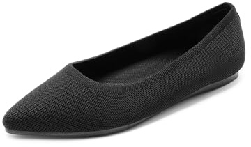 DREAM PAIRS Ballerines Femme à Bout Pointu Chaussures Plates Respirantes Confortables Slip-on Légeres Style Minimaliste,Size 39,Noir,DWUMFA2525