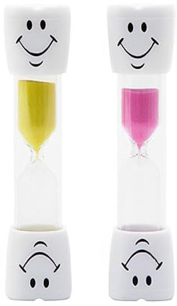 2 Stück Sanduhr Zähneputzen Kinder,Cartoon Smiley Zahnputzuhr Kinder,9.7 * 2.2cm Sanduhr 3 Minuten,Countdown-Timer für das Zähneputzen bei Kindern,für Kinder Zähneputzen,Spiele,Kochen,Büro.