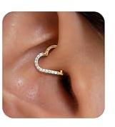 Cartilage Daith Earrings For Women Small 14K Gold Plated Hoop Hypoallergenic Helix Piercing Huggie Surgical Steel Diamond Implant Cubic Zirconia Prom Gift Jewelry