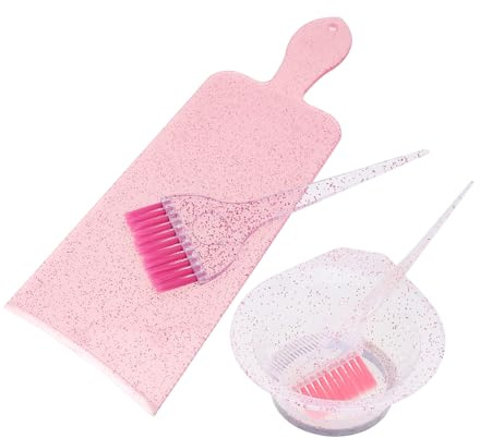 WRITWAA Juego De Cuenco y Cepillo Para Teñir El Cabello 1 Unidad Tamaño Medio Color Rosa Kit Para Colorear Hogar Fácil De Usar
