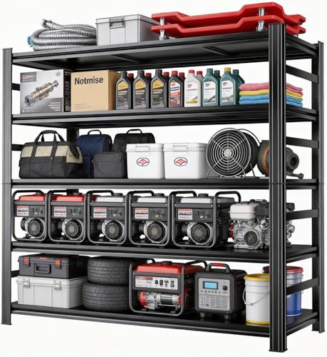 Notmise Metal Garage Shelving 5-Tier Adjustable Shelves Heavy Duty Freestanding Shelf Unit 3000lb Capacity Storage Rack, Ideal for Garage, Warehouse, Workshop, Basement, Home (71 H×35 W×14 D)