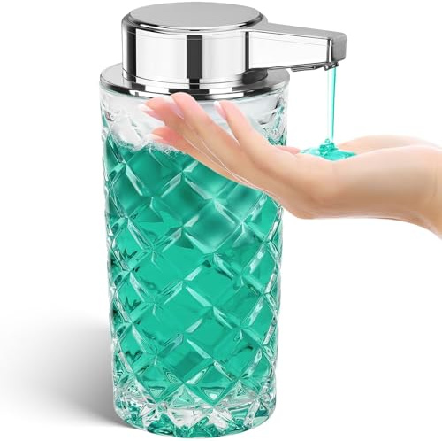 Phneems tvåldispenser automatisk glas elektrisk tvåldispenser med sensor 3 nivåer justerbar diskmedel dispenser USB-laddning IPX5 vattentät 300 ml för badrum kök