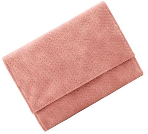 FOMIYES Bolsa Enrollable Multifunción Para Guardar Joyas, Plegable, De Color Rosa, Material Ligero, Organizador Portátil Para Collares y Pulseras, Adecuado Para Viajes y Uso Diario, Tamaño Compacto