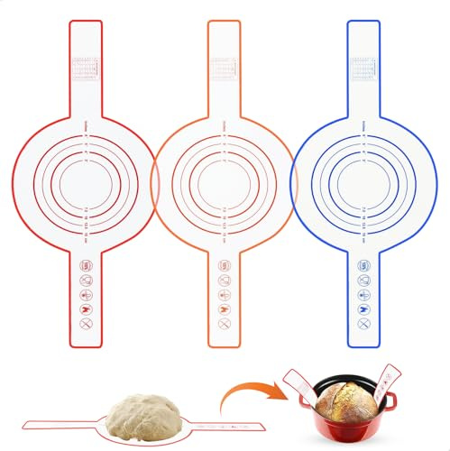 Invändig ugnsskydd, silikonmatta, återanvändbar, non-stick och lätt att rengöra, bakmattor med extra långt handtag för holländska ugnar, silpat brödbakning, deg
