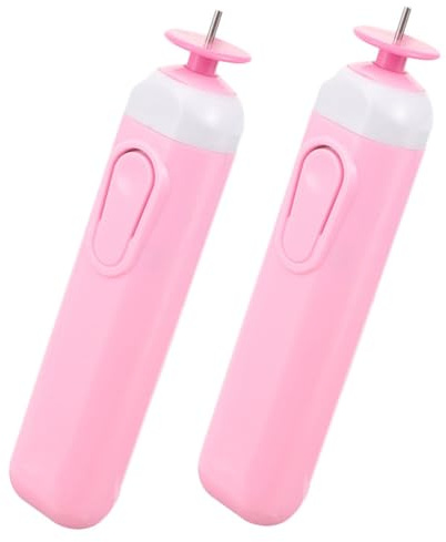 FONDOTIN 2 Pezzi Penne Quilling Elettriche Rosa Leggere e Resistenti Strumento Automatico per Arrotolare e Arricciare Carta per Progetti DIY e Decorazioni Fatte Mano