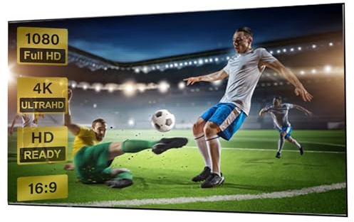 Pantalla de Proyección de Alta Ganancia, 72/84 Pulgadas, Marco Fijo de Aluminio, Montaje en Pared, Formato 16:9, Ultra HD 4K/8K, Compatible con 3D(72inch(158x89cm))