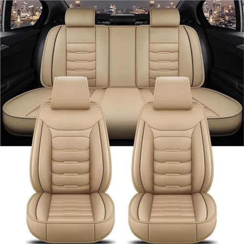 Sätesskydd Universellt Bilsätesöverdrag För Volvo XC60 XC90 XC40 XC70 S60L C30 S80 S90 V50 V60 Biltillbehör Interiör bilsätesskydd(Beige 5)