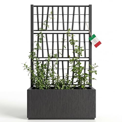 BigDean Blumenkasten mit Rankgitter Pflanzkasten 80x36x 140 cm hoch Made in Europa
