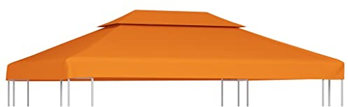 vidaXL Pavillon-Ersatzdach Pavillondach Pavillon Zubehör Gartenpavillon Ersatzteile Pavillondächer Festzelt Dachplane 310 g/m² Orange 3x4m