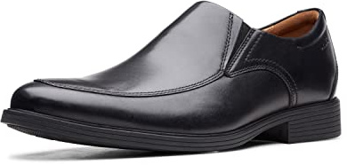 Clarks Herren Whiddon Step Slipper, Schwarz Leder, 42 EU