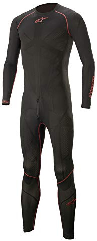Alpinestars Ride Tech Lite 1-Piece Undersuit, Motorcycle Underwear for Men and Women, Functional Underwear, Breathable, Durable, Black/Red, XL-XXL