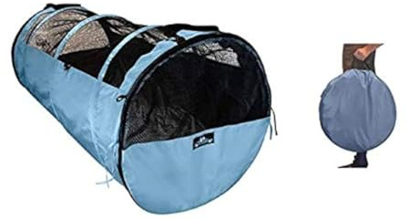 Pet Tube Soft Car Crate Large Kennel The Safe Dog and Cat Travel Mobile Home Pet Limo with Seat Belts and Storage Bag 47Lx24H Grey Color