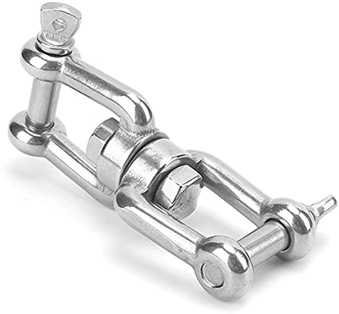 Ymiko Heavy Duty 316 Edelstahl Bootsanker Swivel Connector Swivel Schäkel Unifür Versal Rolling Chain Marine Gerät Fit für Schiffe Kettenverbinder Jaw Bootszubehör