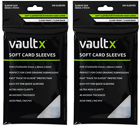 Vault X Trading Card Penny Sleeves, Soft, High Clarity, Collectible Card Games, TCG (400 Pack)