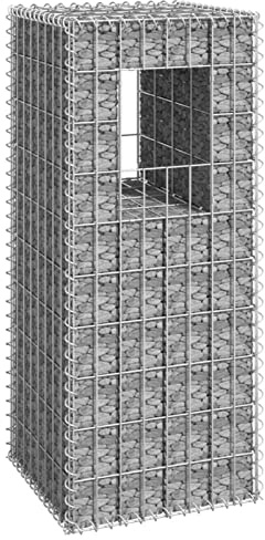 Gecheer Järn Gabion Post Korg,Gabion Wall med omslag Korg Wall Gabion Garden Stål Galvaniserat 40x40x100 cm Gabion för Trädgårdsskötsel Dekorativa landskapsarkitektur