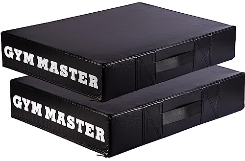 GYM MASTER Pair of Weight Lifting Crash Pads Barbell Silencer Foam Deadlift Drop Mats - Black