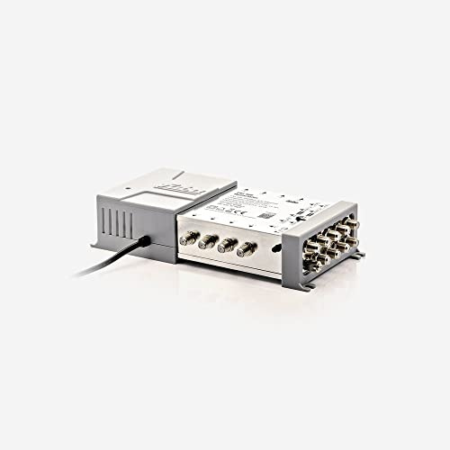 Fuba FMT 908 Multischalter 9/8 - SAT Multischalter 8 Teilnehmer/Receiver/TV für 2 Satelliten mit Energiesparnetzteil - Multiswitch Quattro- und Quad-LNB tauglich (digital, HDTV, UHD 4K/8K tauglich)