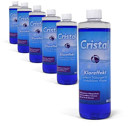 Cristal Klareffekt Trübungsentferner für alle Filterarten - Der Klarmacher für kristallklares Poolwasser - Sofortige Verbesserung der Filtration - Einfache Anwendung - Wirkt gegen trübes Wasser