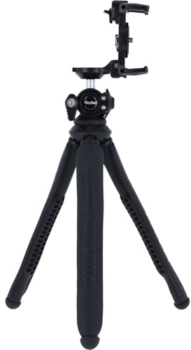 Rollei Monkey Pod 3: Mångsidigt ministativ – smartphone, kamera, selfiepinne – kompatibel, flexibel, lätt, 360° vridbar kulhuvud (svart)