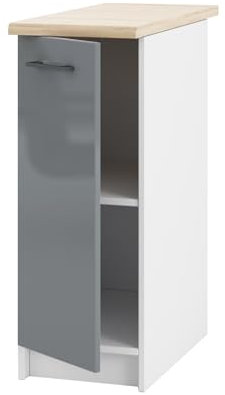 Schmaler Küchenschrank mit Arbeitsplatte – 30 cm breit - aus hochwertiger Acrylplatte - einfach zu montieren - ideal für kleine und moderne Küchen - flexible Kombination mit anderen Möbeln