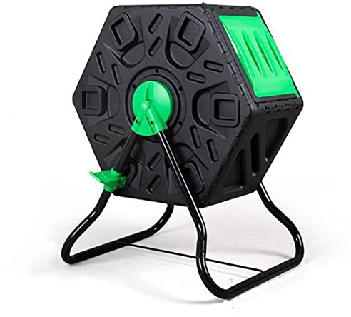 Compost Bin for Garden, Compost Bin for Outdoor, 60L(15.8 Gallon) Tumbling Composting Bin for Garden, Kitchen, Yard Tumbler Rotating Composter Bin(Green)