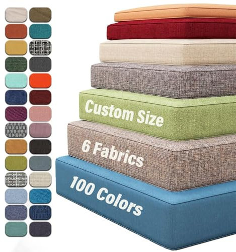 YFHT Custom Bench Cushion, Non-Slip Kitchen Bench Cushion Indoor, Window Seat Cushion 90+Colors, 50D High Resilience Foam Bench Seat Pad For Corner Bench/Sofa/Patio/Garden (8cm Thick)