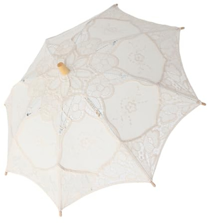 Garneck Parapluie Artisanat Fin en Bois et Dentelle en Dentelle Élégant Grosse Taille Accessoire Romantique pour Photographie et Danse D'garçon et Filles pour Décor de Mariage