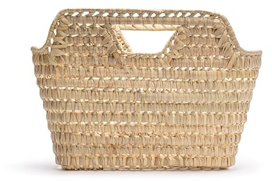 Revistero de Hoja de Palma, Diseño Vintage, 35x45x20 cm, Color Natural