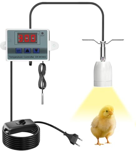 Lampe chauffante d'aquarium - 200 W - Support de lampe - Pour reptiles - Contrôle intelligent de la température - Pour tortues, lézards, serpents