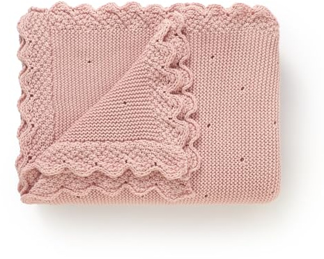 DovFanny Cellular Baby Blanket Cotton Knitted Soft Crochet Blankets for Newborn Boy Girls Toddler (pink)