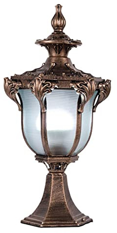 YGZPALH Luminaria De Exterior Con Cableado De 120 V: Farola Poste Para Exteriores, Iluminación IP54, Poste De Aluminio Resistente Al Agua Con Base Para Montaje En Pilar, Ideal Para Cercas, Terrazas