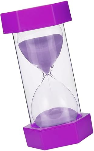 Merzio Hourglass Sand Timer 10 Minute Visual Kitchen Timer, Durable Hexagonal Sand Clock for Kids Tooth Brushing, Student Study, Time Management, Home Office Decoration and Present(Purple)